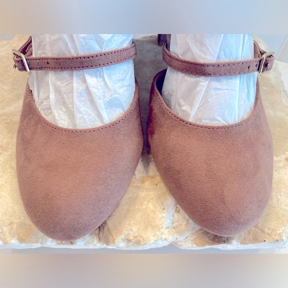 Sz 8 Report 9 Lolly Starps Sueded Strappy High Block Heel Closed Round Toe Pumps - Picture 5 of 12